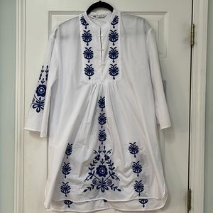 NWOT Zara Embroidered Oversized Dress